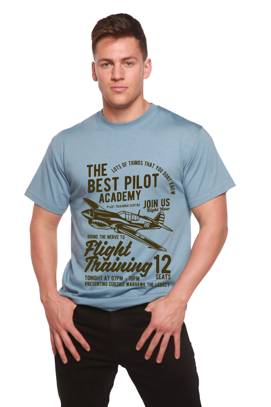 T-shirt à manches courtes en viscose de bambou/coton biologique Flight Training pour homme