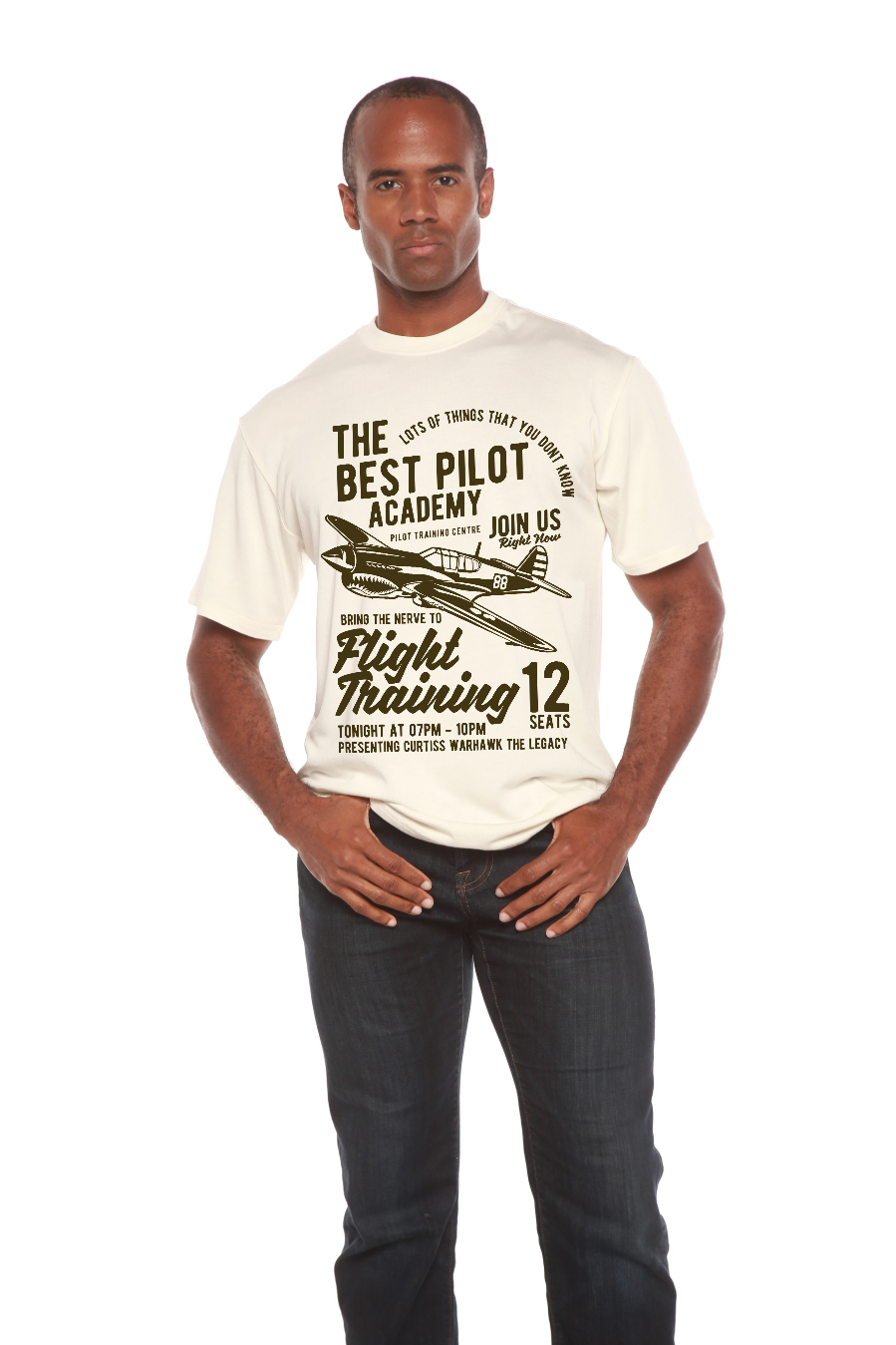T-shirt à manches courtes en viscose de bambou/coton biologique Flight Training pour homme