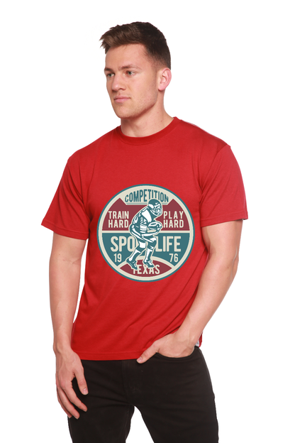 T-shirt graphique à manches courtes en bambou-viscose/coton biologique pour homme - Compétition de football