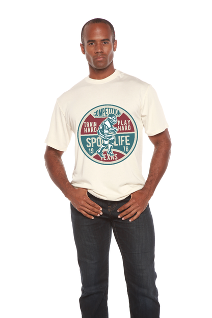 T-shirt graphique à manches courtes en bambou-viscose/coton biologique pour homme - Compétition de football