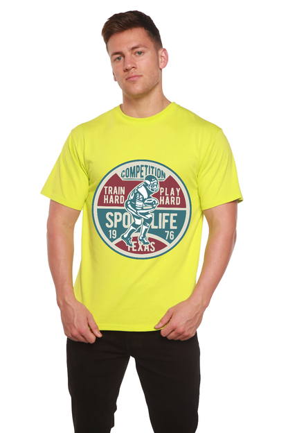 T-shirt graphique à manches courtes en bambou-viscose/coton biologique pour homme - Compétition de football