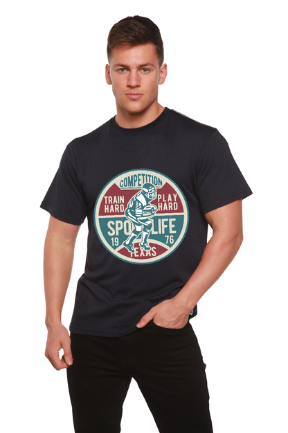 T-shirt graphique à manches courtes en bambou-viscose/coton biologique pour homme - Compétition de football