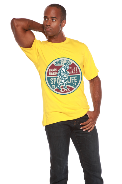 T-shirt graphique à manches courtes en bambou-viscose/coton biologique pour homme - Compétition de football