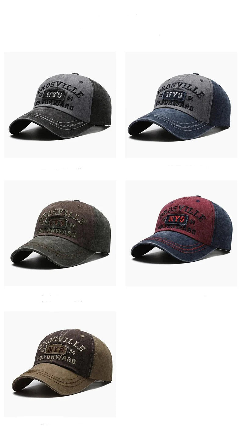 Washed Embroidered Baseball Cap | Unisex Casual Cotton Outdoor Hat