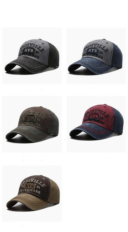 Washed Embroidered Baseball Cap | Unisex Casual Cotton Outdoor Hat