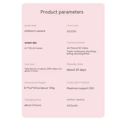 Fox and Cat Cartoon Children’s Digital Camera
