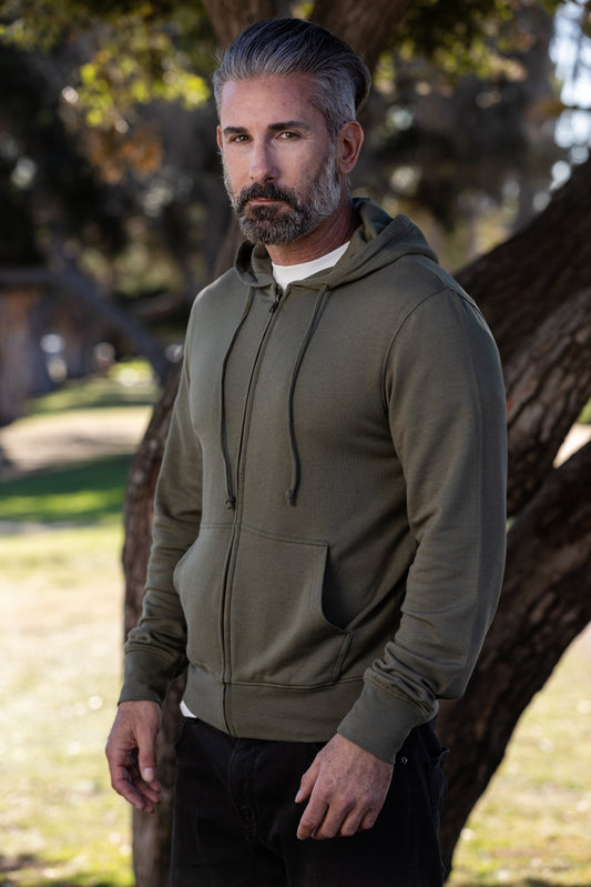 Hoodie entièrement zippé en viscose de bambou Eco-Smart pour homme