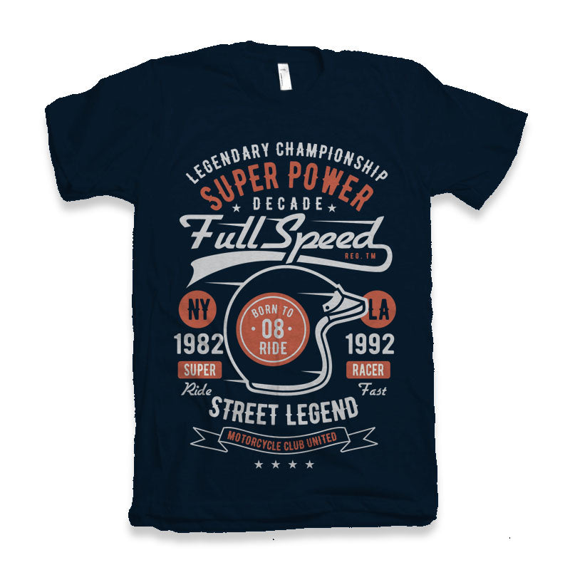 T-shirt graphique à manches courtes en viscose de bambou et coton biologique pour homme Full Speed Super