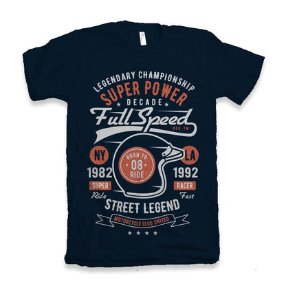 T-shirt graphique à manches courtes en viscose de bambou et coton biologique pour homme Full Speed Super