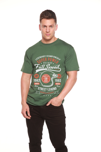T-shirt graphique à manches courtes en viscose de bambou et coton biologique pour homme Full Speed Super