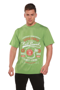T-shirt graphique à manches courtes en viscose de bambou et coton biologique pour homme Full Speed Super