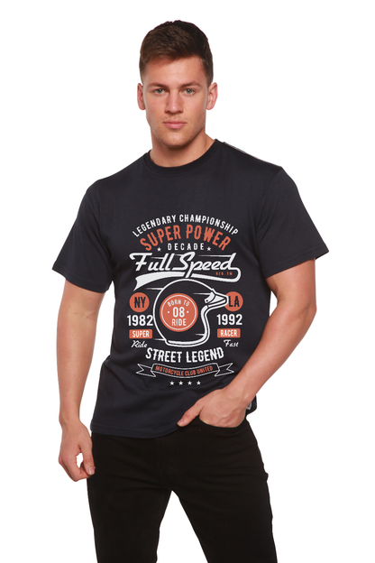 T-shirt graphique à manches courtes en viscose de bambou et coton biologique pour homme Full Speed Super