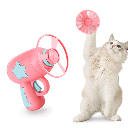 Funny Cat Toy Interactive Flying Disc Launcher