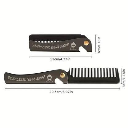 Portable Stainless Steel Beard Comb and Bottle Opener