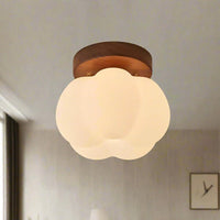 Pumpkin Flush Mount Ceiling Light Modern Round LED Ceiling Lamp
