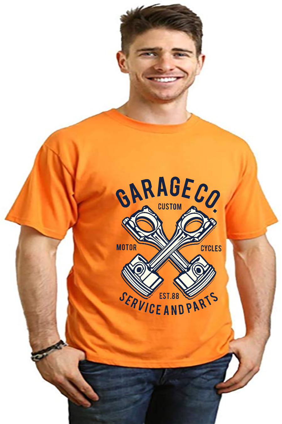 Camiseta Gráfica de Manga Corta para Hombre de Viscosa de Bambú y Algodón Orgánico Garage Co