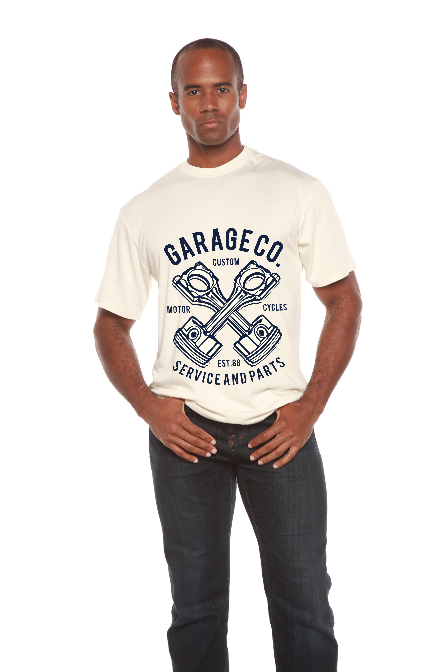 Camiseta Gráfica de Manga Corta para Hombre de Viscosa de Bambú y Algodón Orgánico Garage Co