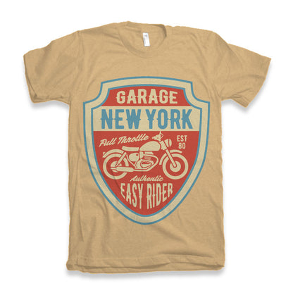 T-shirt à manches courtes avec motif en viscose de bambou/coton biologique pour homme Garage New York