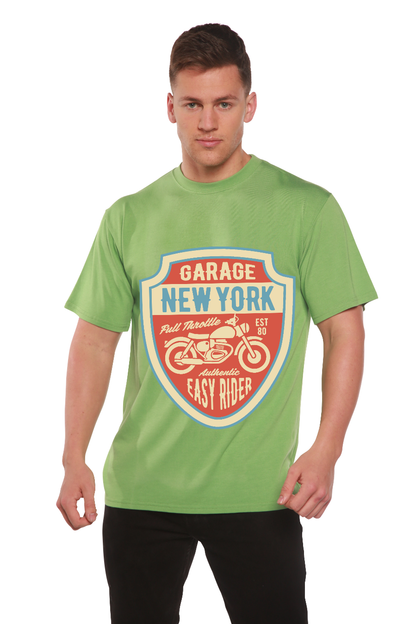 T-shirt à manches courtes avec motif en viscose de bambou/coton biologique pour homme Garage New York