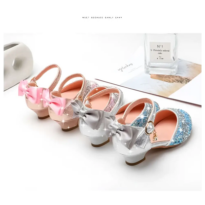 Girls High Heel Summer Rhinestone Sparkling Sandals