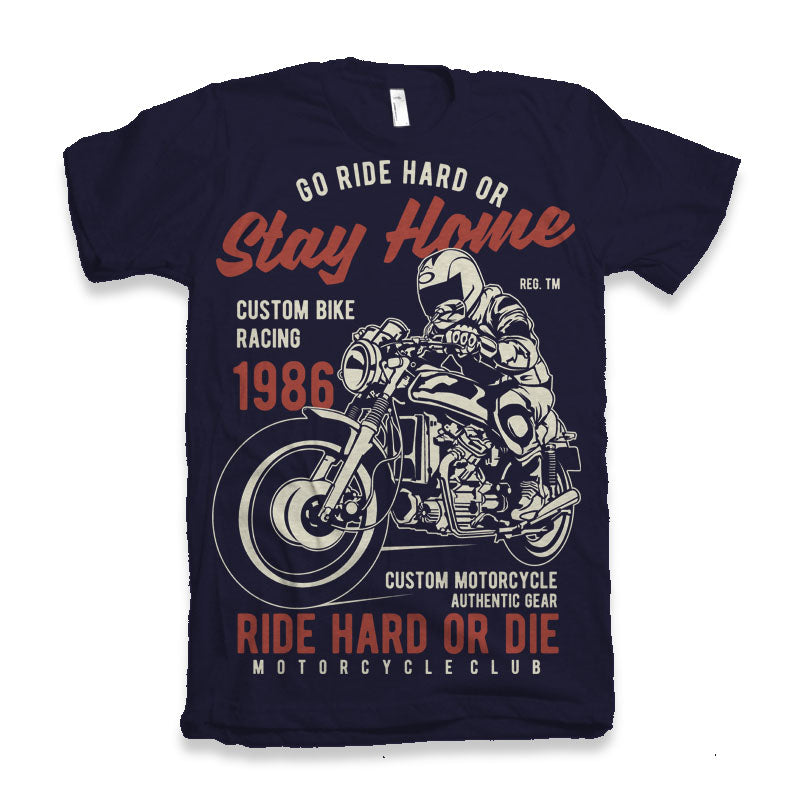 T-shirt graphique à manches courtes pour homme en viscose de bambou et coton biologique Go Ride Hard