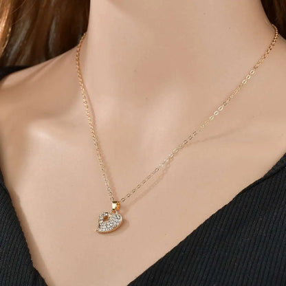 Gold Rhinestone Heart Love Jewelry Set