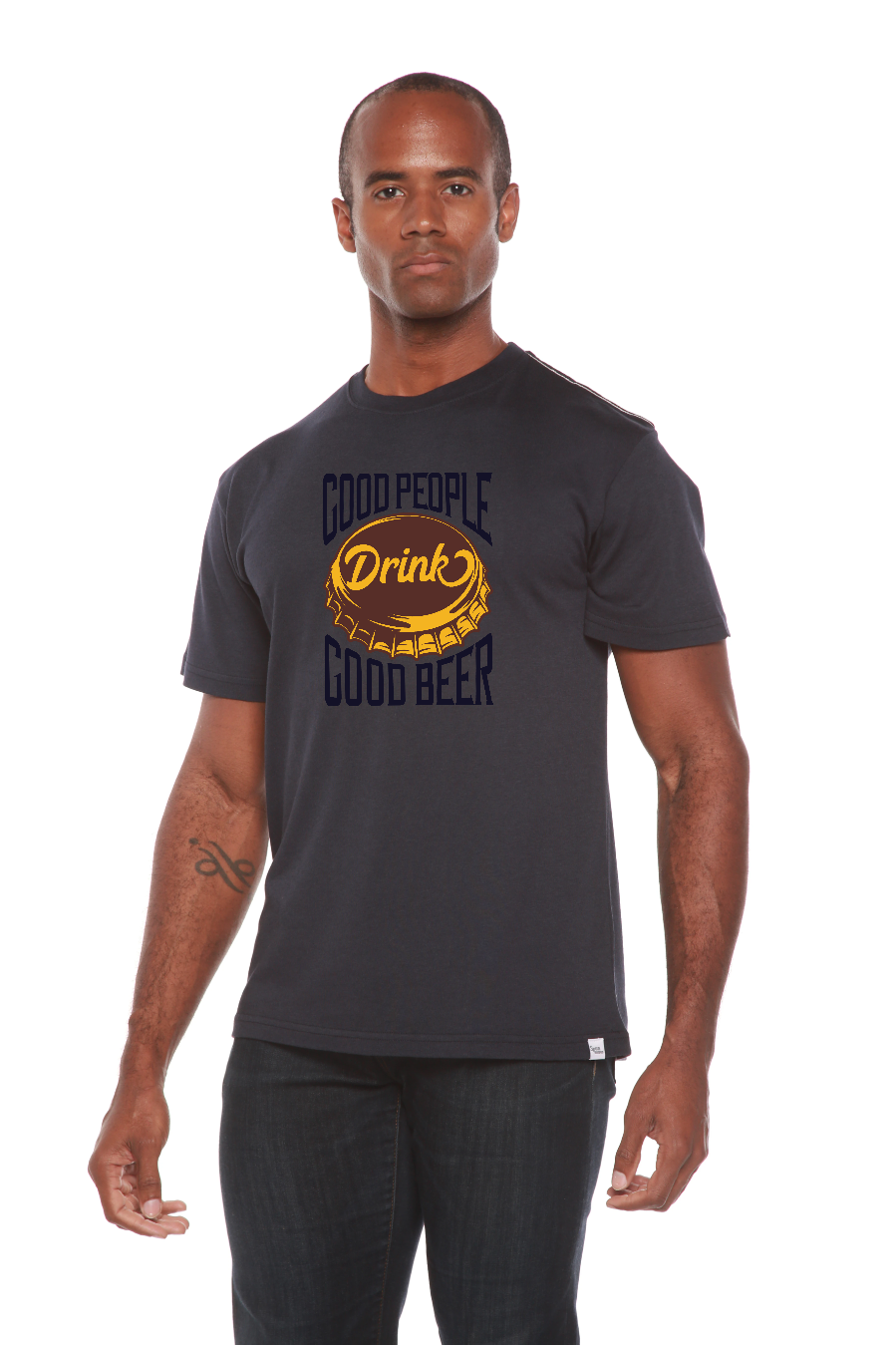 T-shirt graphique à manches courtes en viscose de bambou/coton biologique pour homme Good People