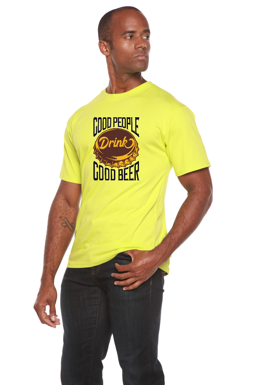 T-shirt graphique à manches courtes en viscose de bambou/coton biologique pour homme Good People