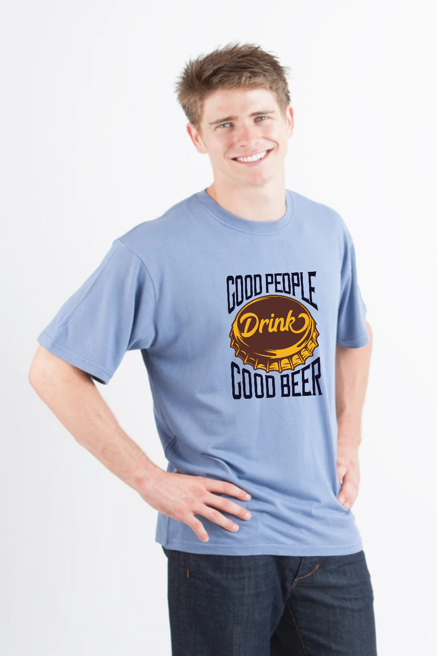 T-shirt graphique à manches courtes en viscose de bambou/coton biologique pour homme Good People
