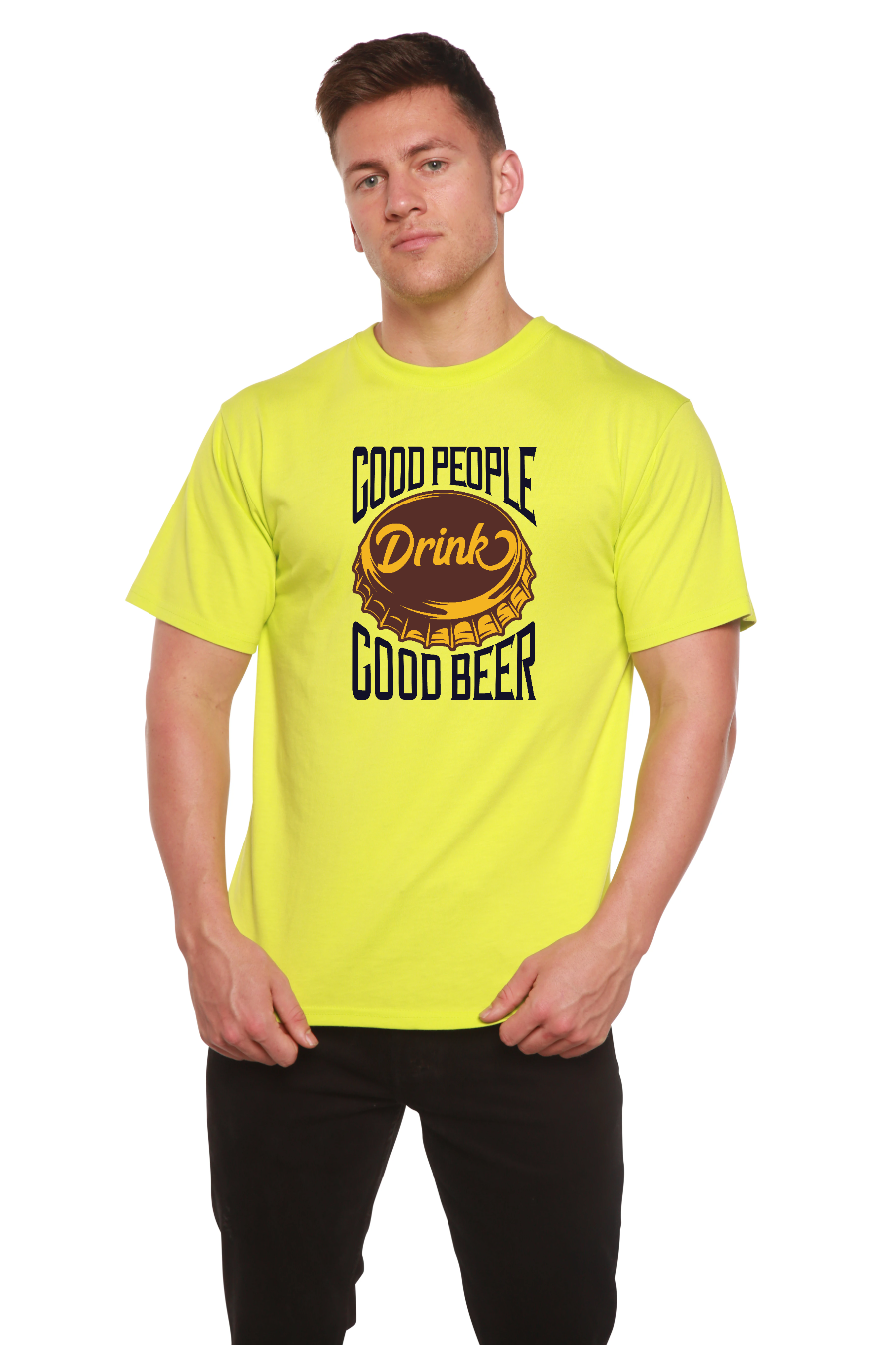T-shirt graphique à manches courtes en viscose de bambou/coton biologique pour homme Good People