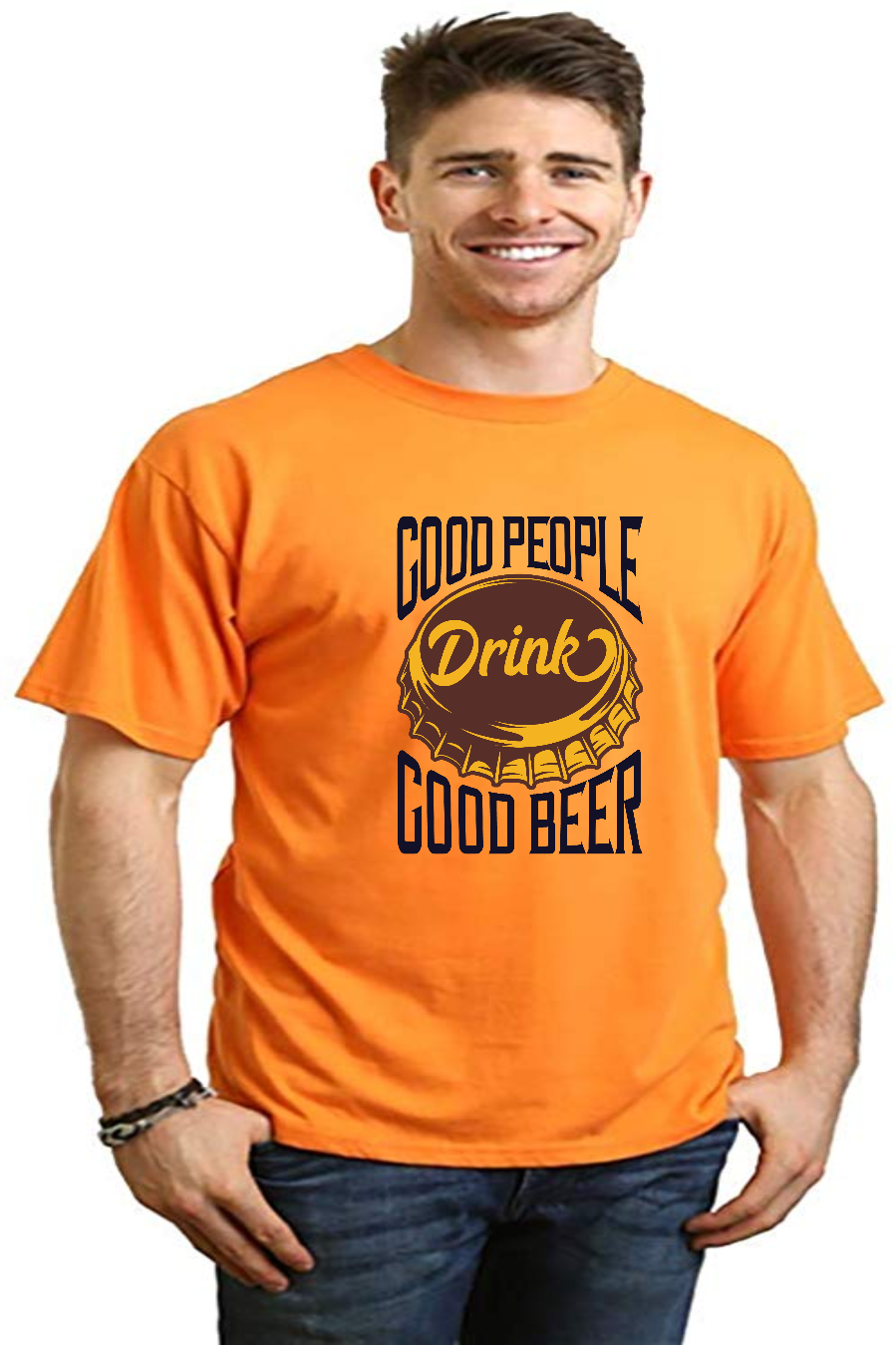 T-shirt graphique à manches courtes en viscose de bambou/coton biologique pour homme Good People