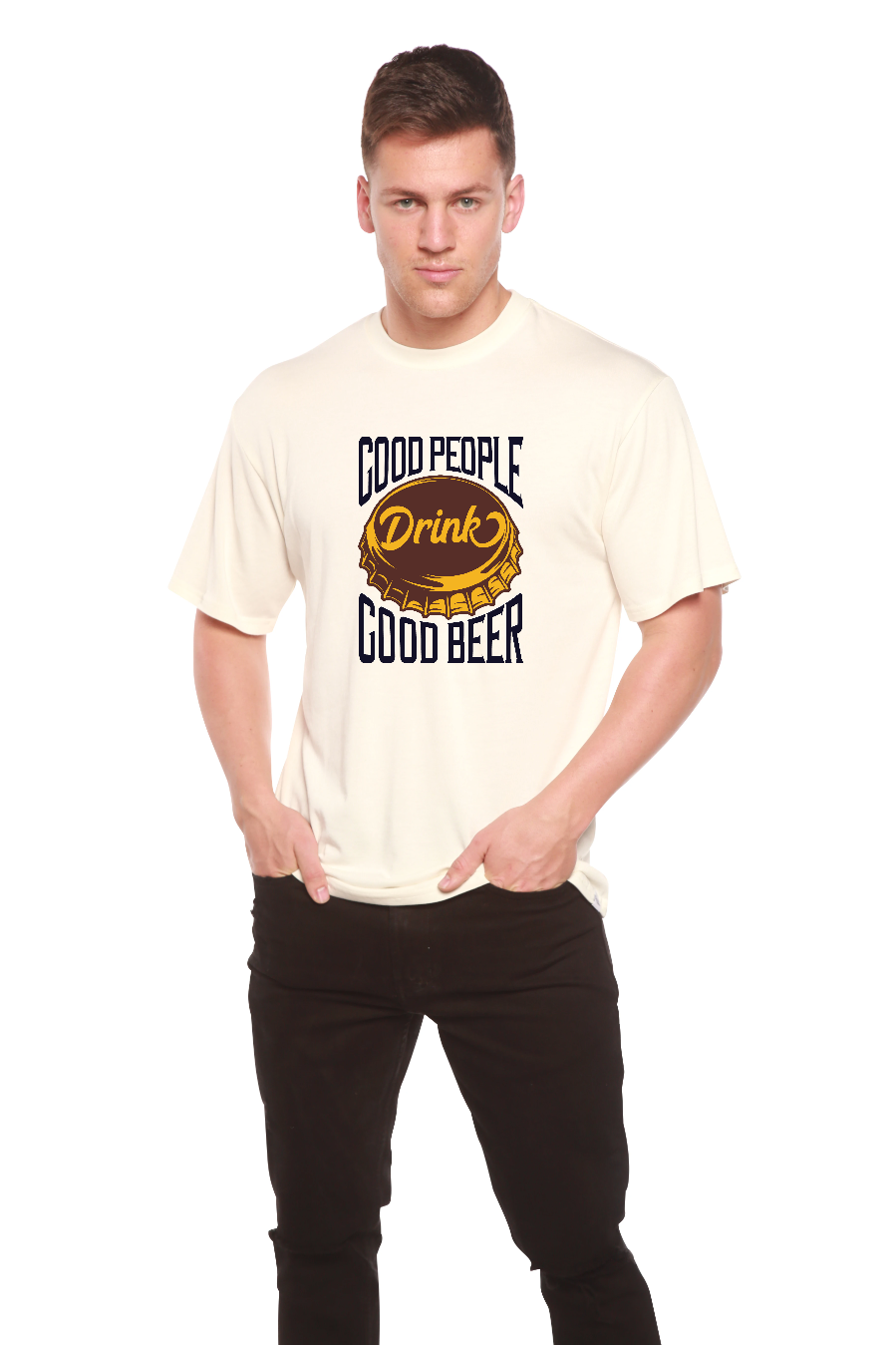 T-shirt graphique à manches courtes en viscose de bambou/coton biologique pour homme Good People