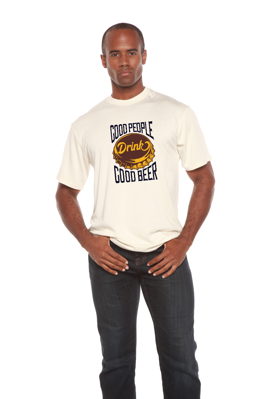 T-shirt graphique à manches courtes en viscose de bambou/coton biologique pour homme Good People
