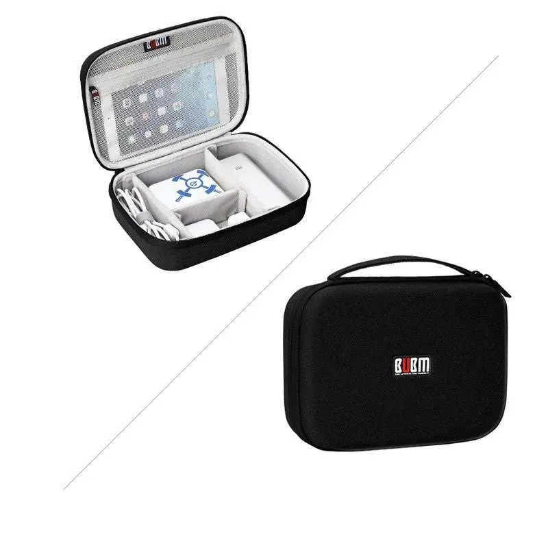 Gray Textured Digital Storage Bag Travel Organizer