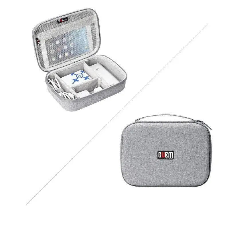 Gray Textured Digital Storage Bag Travel Organizer