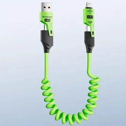 Cable USB de carga rápida de 65W con resorte – Cable duradero de carga veloz (cable USB de 65W)