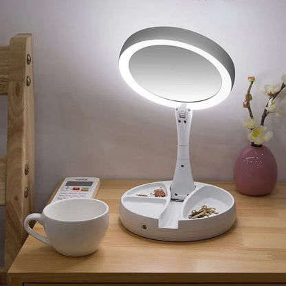 Folding LED Vanity Mirror