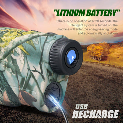 1000 Yard Laser Rangefinder Hunting Golf Range Finder 6.5X Rechargeable