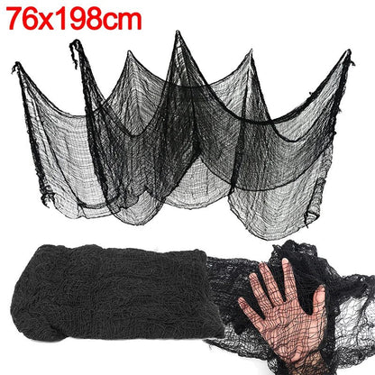 Halloween Black Gauze Cloth | Hanging Decoration for Spooky Events