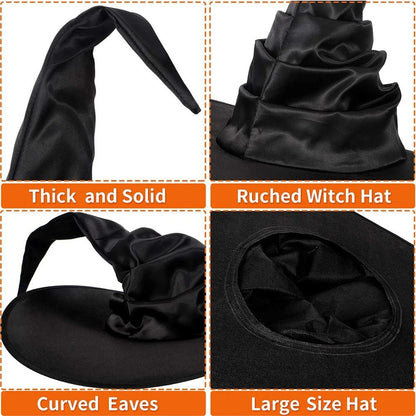 Black Wizard Hat for Adults | Halloween Magic Costume Accessory