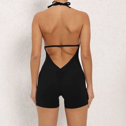 Halter Neck High Elastic Yoga Romper