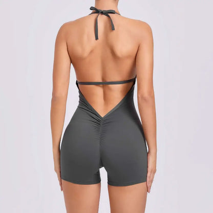 Halter Neck High Elastic Yoga Romper