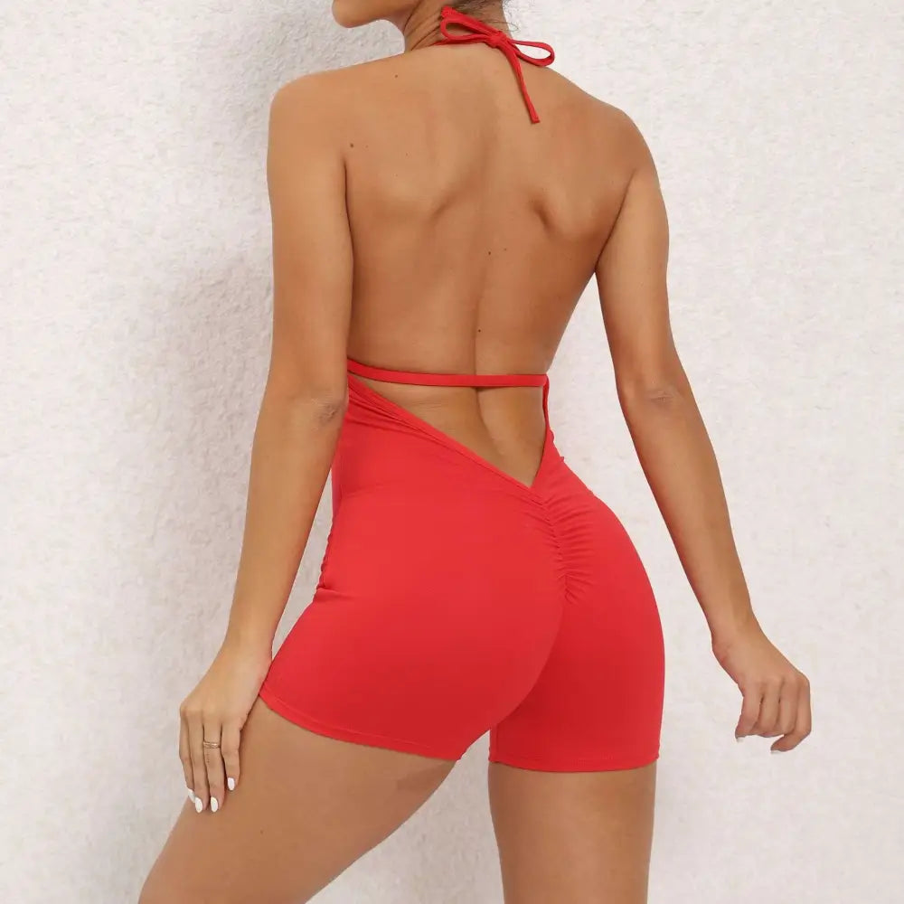 Halter Neck High Elastic Yoga Romper