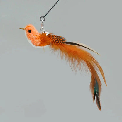 Hands-Free Feather Cat Wand with Bell – Suction Cup Interactive Toy