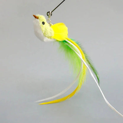 Hands-Free Feather Cat Wand with Bell – Suction Cup Interactive Toy
