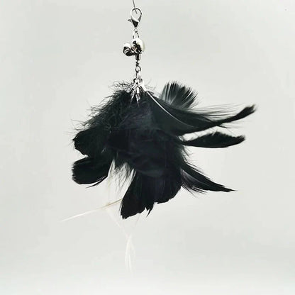 Hands-Free Feather Cat Wand with Bell – Suction Cup Interactive Toy