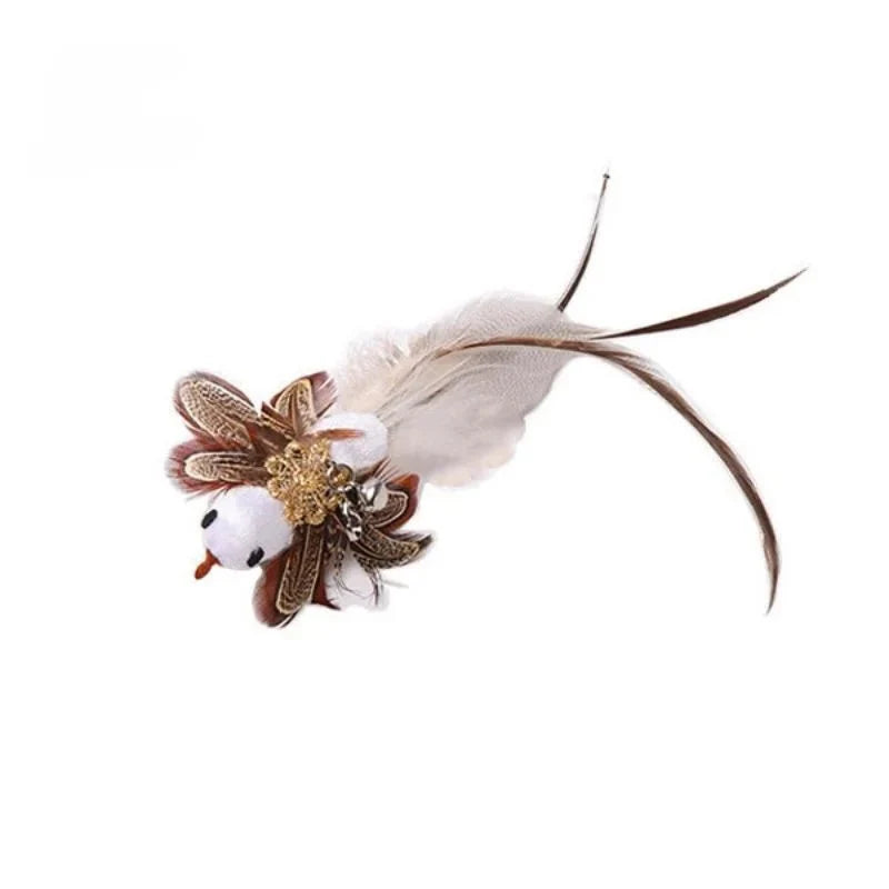 Hands-Free Feather Cat Wand with Bell – Suction Cup Interactive Toy
