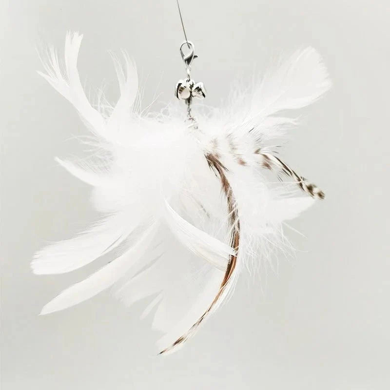 Hands-Free Feather Cat Wand with Bell – Suction Cup Interactive Toy