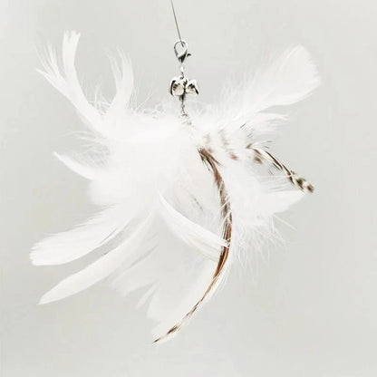 Hands-Free Feather Cat Wand with Bell – Suction Cup Interactive Toy