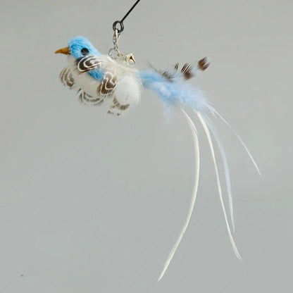 Hands-Free Feather Cat Wand with Bell – Suction Cup Interactive Toy